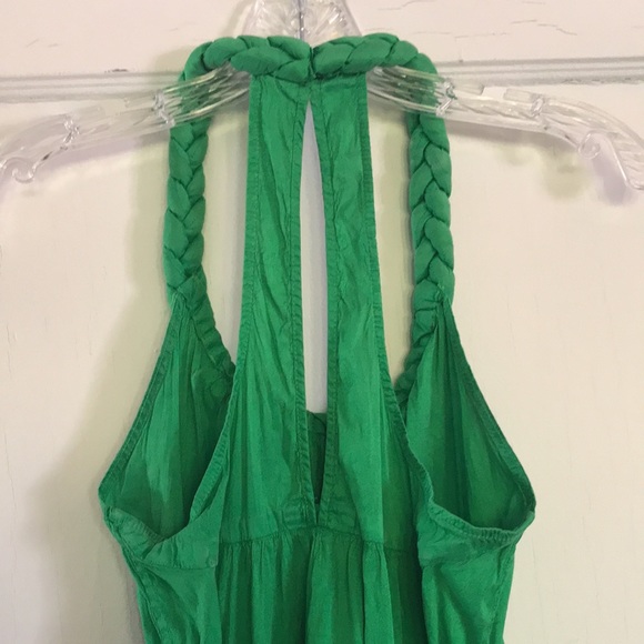 Calypso- Christiane Celle size M raw silk vibrant green twist dress w pockets. - Picture 11 of 11